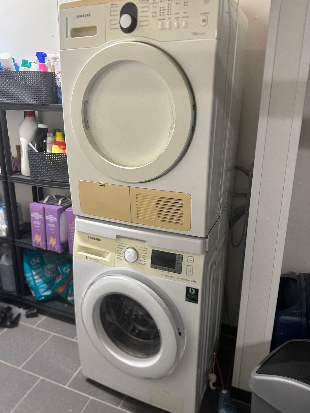 Complete Set: Samsung Wasmachine + Samsung Droogkast, Elektronische apparatuur, Wasmachines, Ophalen, 6 tot 8 kg, Gebruikt, Voorlader