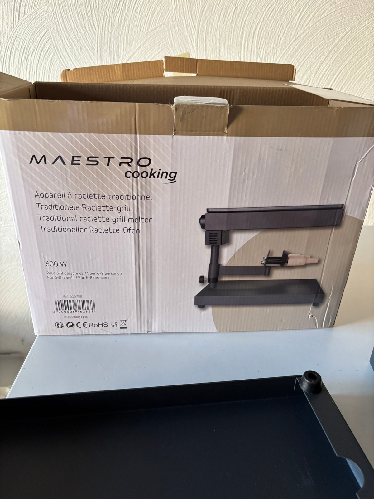 Appareil à raclette traditionnel pour 6 à 8 per Marstro, Enlèvement ou Envoi, Comme neuf