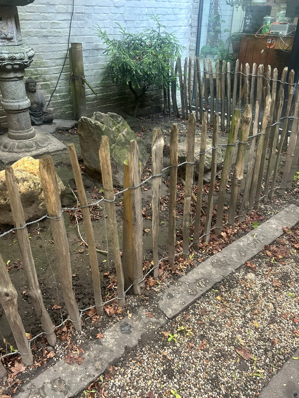 Kastanjehek, Tuin en Terras, Ophalen, Gebruikt, Hout, Spijlenhekwerk