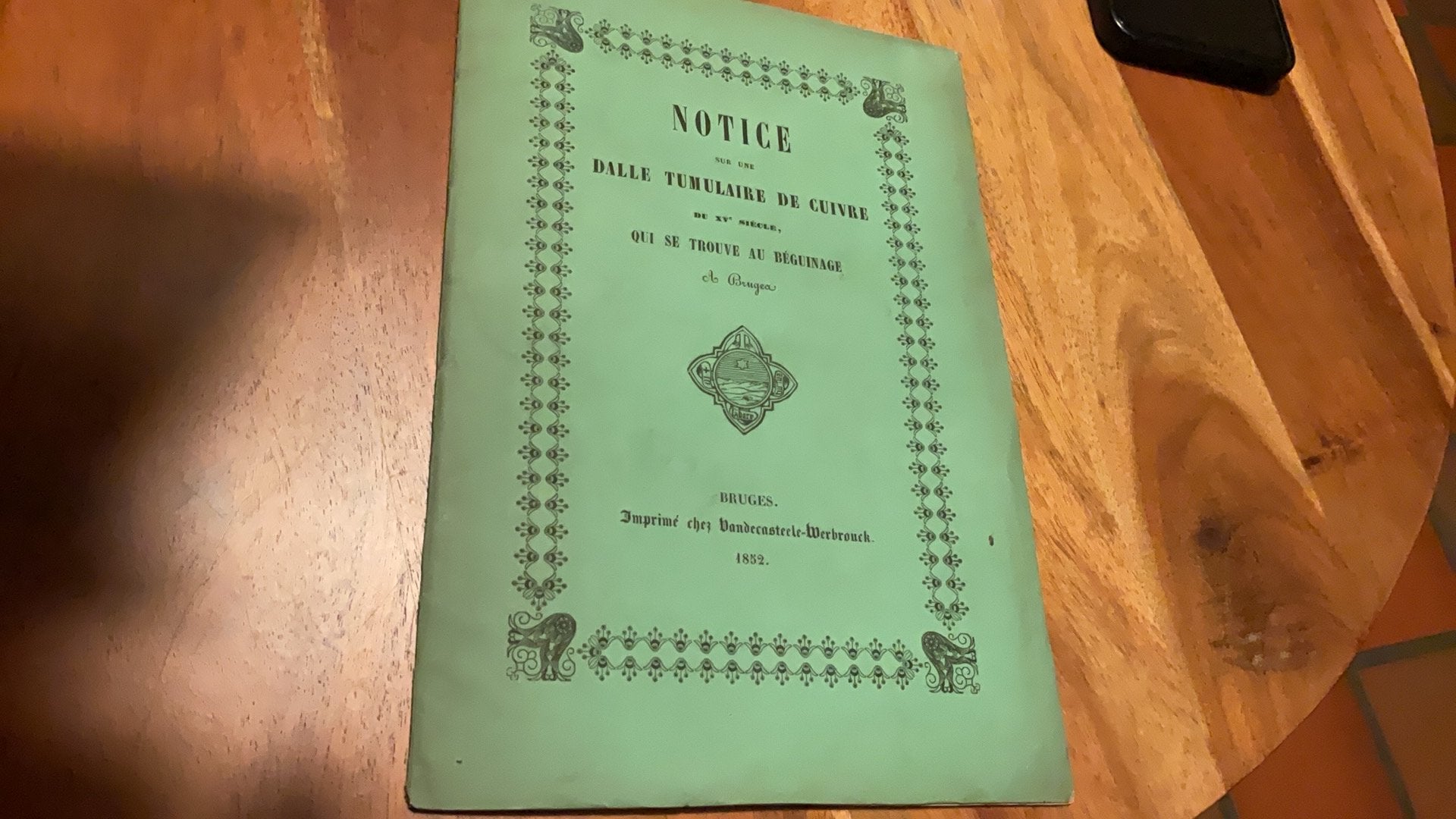 Ancien livre des béguines à Bruges 1852, Enlèvement ou Envoi
