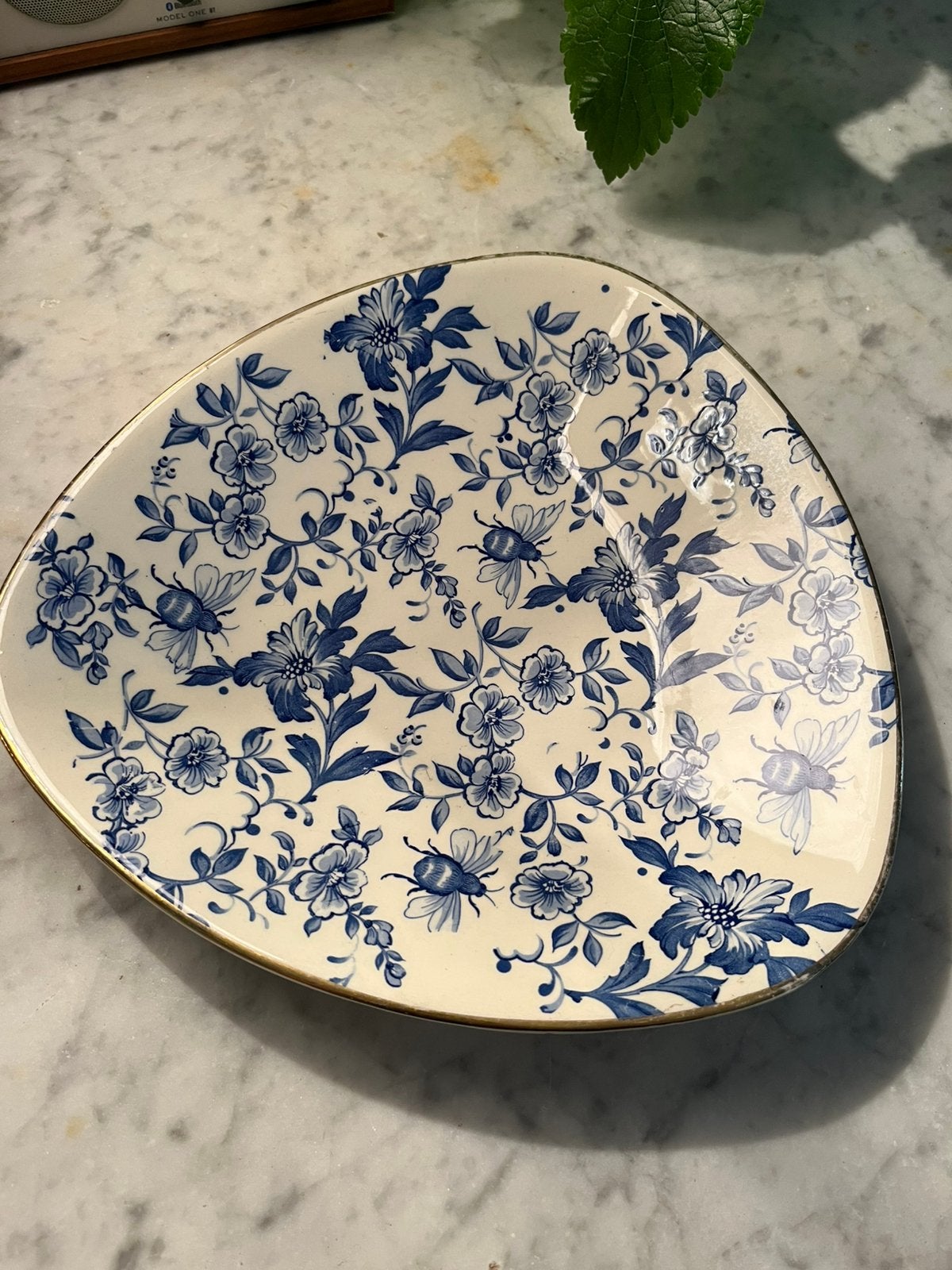 SERVIES SCHAAL ORANIEN COBALT MOOI PATROON ZGSTAAT, Ophalen of Verzenden