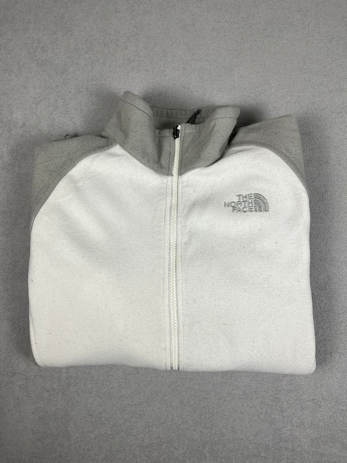 polaire The North Face blanche et grise zippée femme tailleL, Enlèvement, Comme neuf, Gris