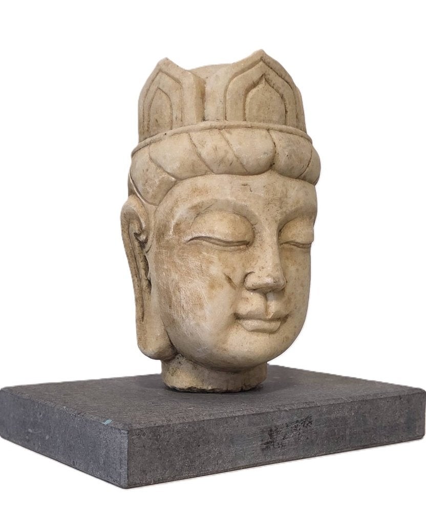 Sculpture de Bouddha en marbre., Enlèvement ou Envoi, Comme neuf, Massif