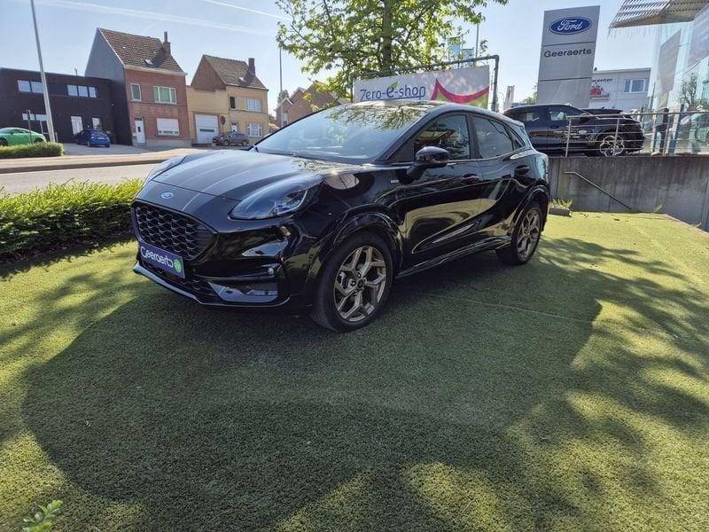 Ford Puma Ecoboost mHEV ST-Line V AUT, Zwart, Parkeersensor, Leder en Stof, Zwart
