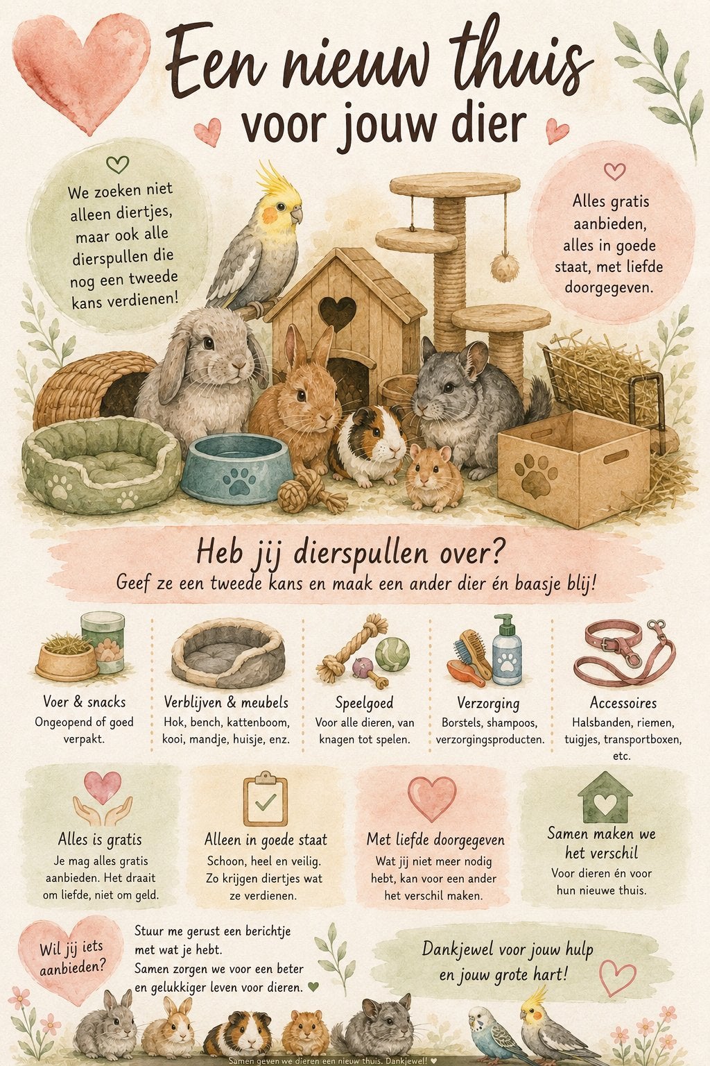 Gezocht: dierenspulletjes, Enlèvement