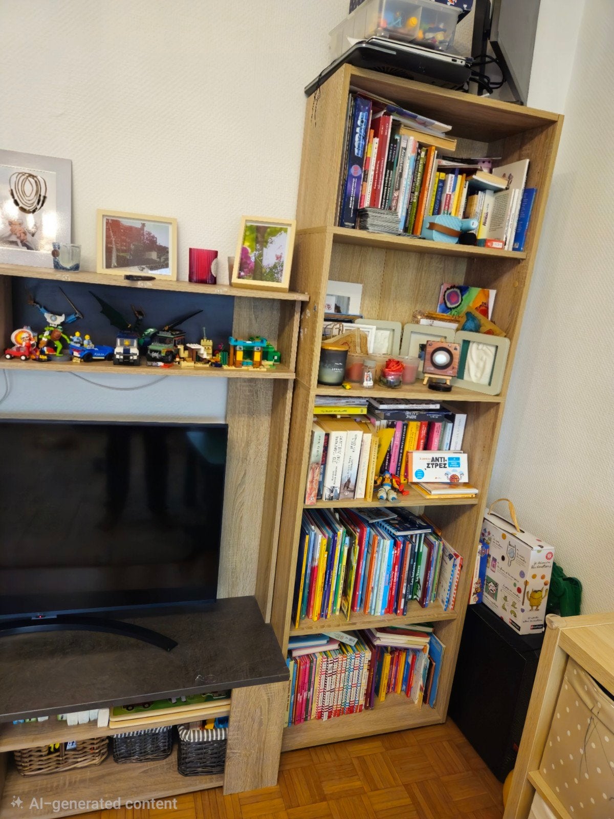 meuble tv + bibliothèque, 25 à 50 cm, 200 cm ou plus, Comme neuf, Enlèvement