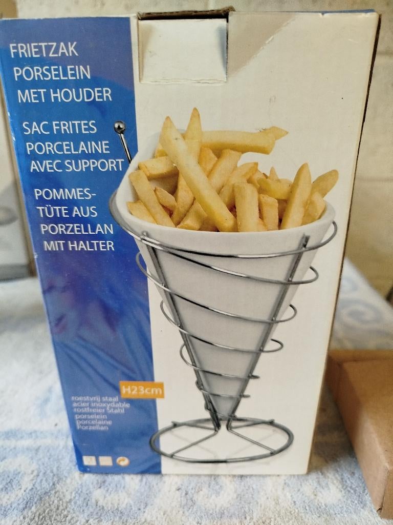 Cornet Frites en porcelaine, Enlèvement, Neuf, Porcelaine, Récipient(s)