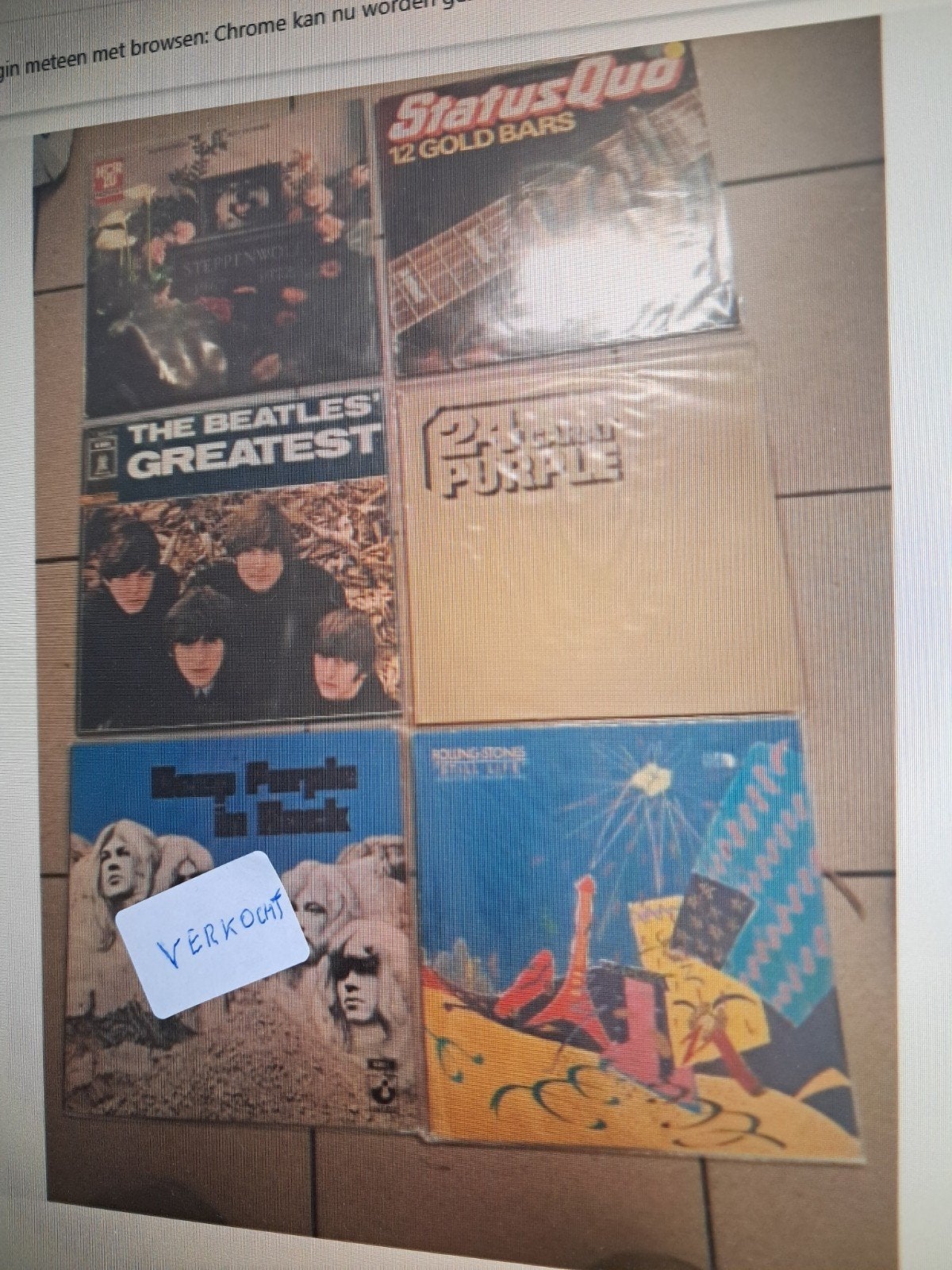 5 Lp,s Steppenwolf,Status Quo,Beatles Deep Purple ,Rolling S, Cd's en Dvd's, Beschermende buitenhoes, Ophalen of Verzenden, Rock