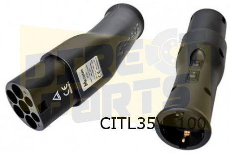 Citroen Ami (O2) Opel Rocks-e (O2) adapter Typ 2 Schuko 16A, Auto-onderdelen, Verzenden, -, Nieuw, -