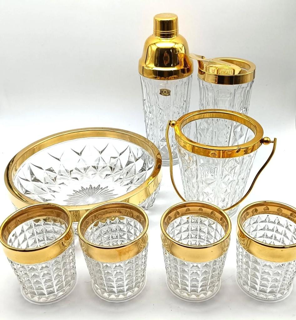 Val Saint Lambert - Cocktailset, Antiek en Kunst, Antiek | Glaswerk en Kristal, Ophalen of Verzenden