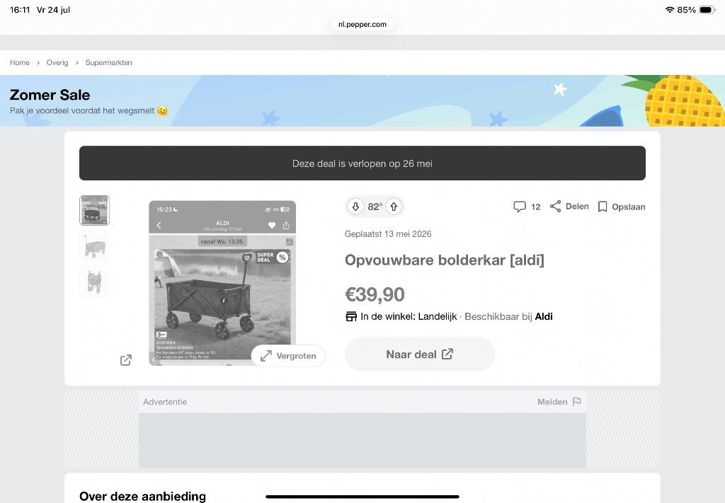Opvouwbare Bolderkar, Caravanes & Camping, Caravanes & Camping Autre, Enlèvement, Utilisé