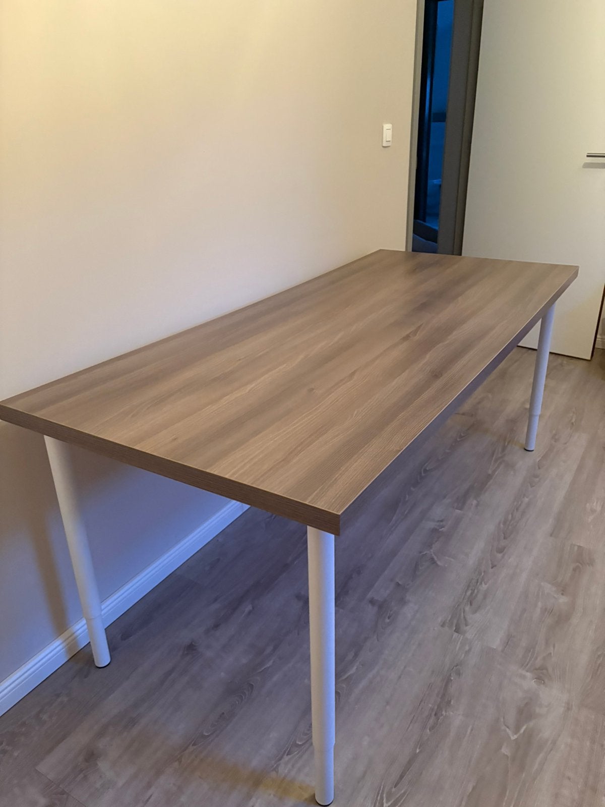 Bureau/tafelblad met verstelbare poten, Ophalen, Gebruikt, 50 tot 100 cm, 150 tot 200 cm