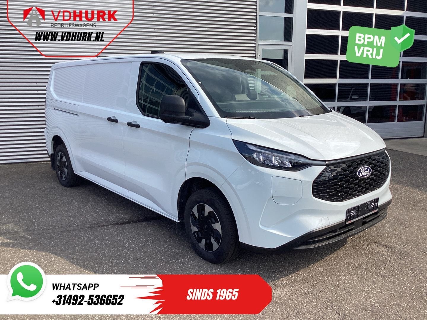 Ford E-Transit Custom L2 Trend 71 kWh 370 km WLTP Garantie t, Auto's, Bestelwagens en Lichte vracht, Automaat, Wit, Ford, Te koop