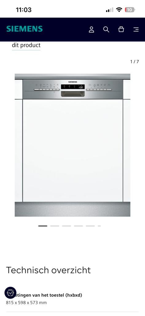 Vaatwasmachine Siemens, Elektronische apparatuur, Vaatwasmachines, Ophalen, Zo goed als nieuw