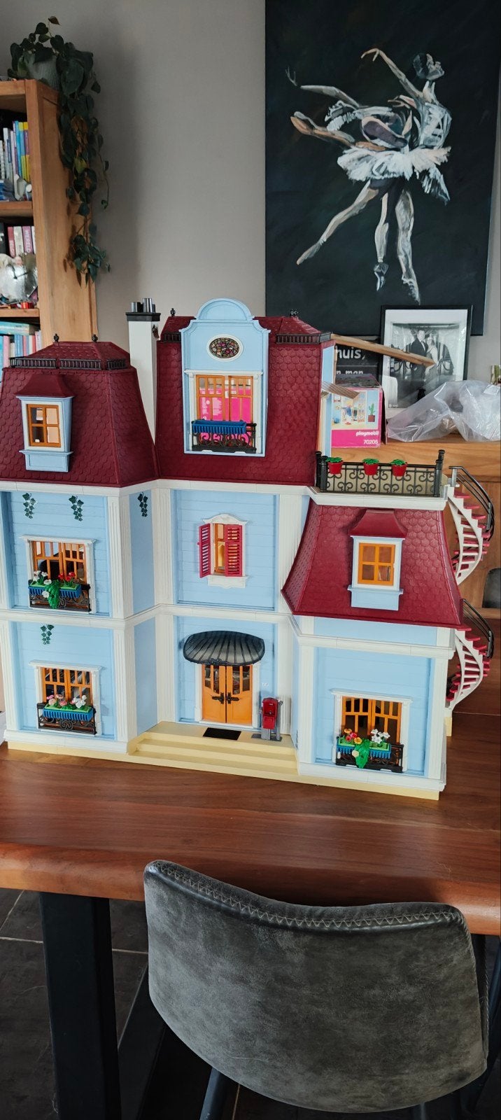 playmobil gemeubileerd herenhuis met doos, Ophalen