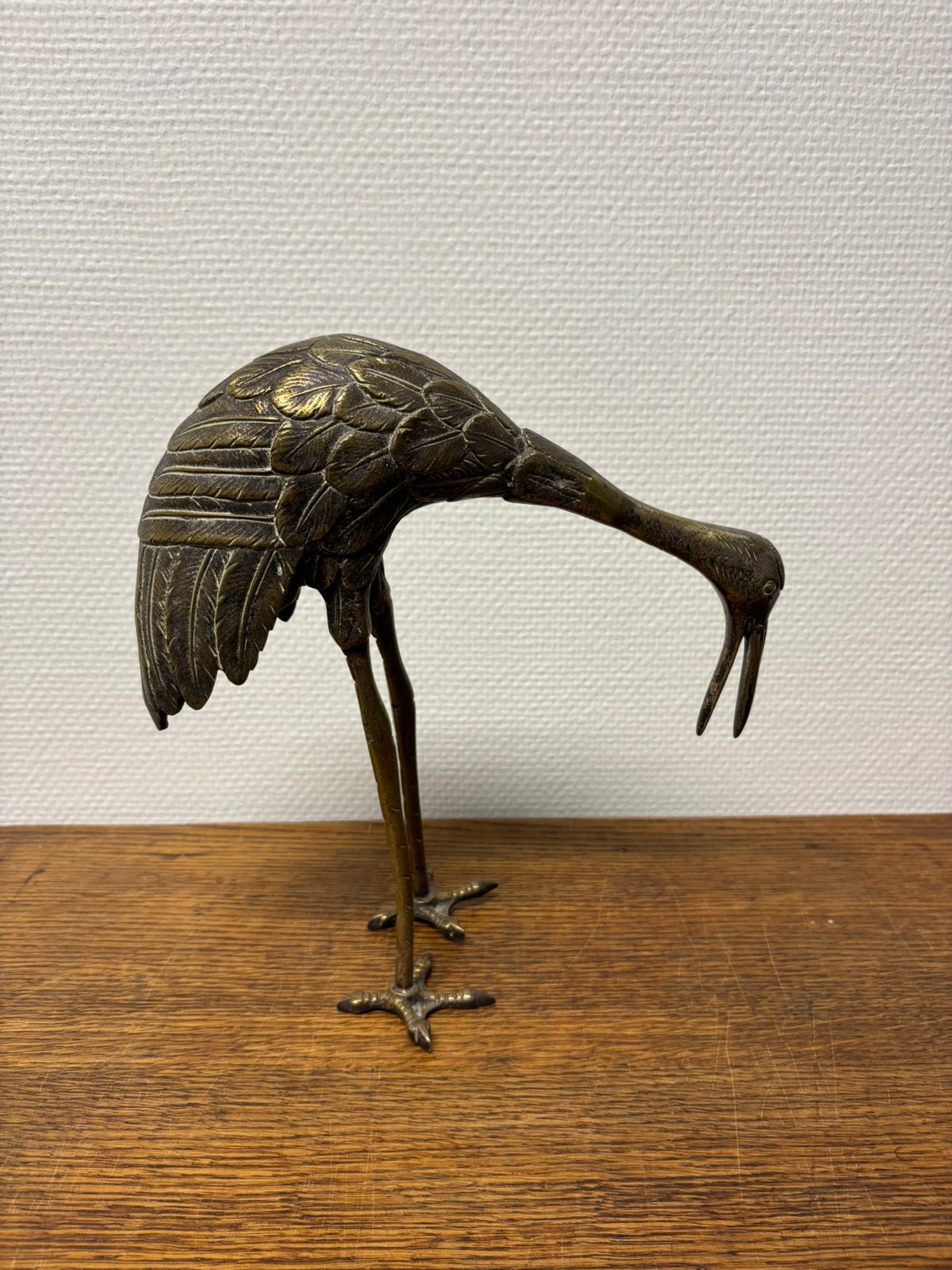 Antieke bronzen beeld vogel, Ophalen of Verzenden
