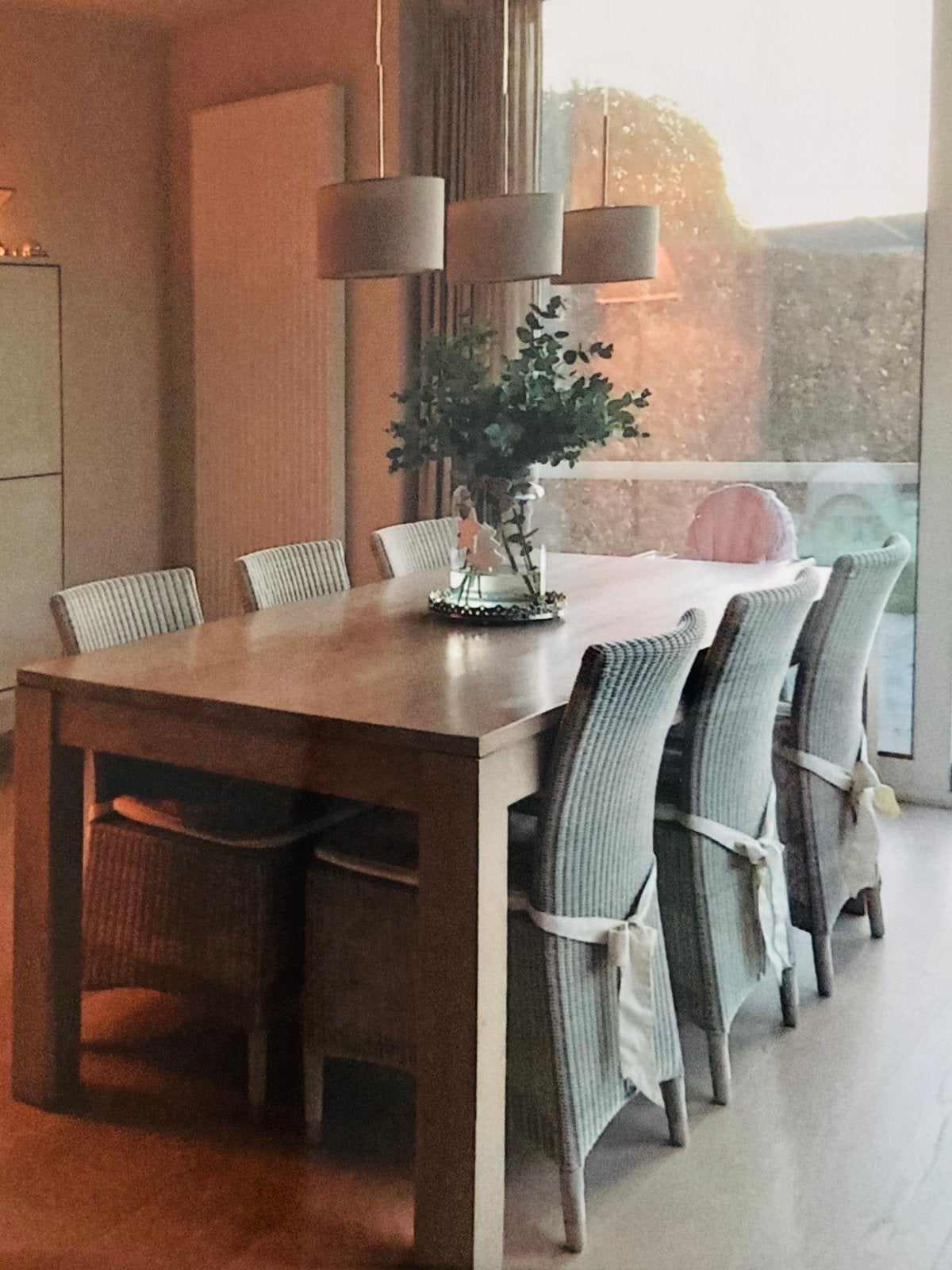 Eettafel in massieve teak 200x90, Enlèvement, Comme neuf