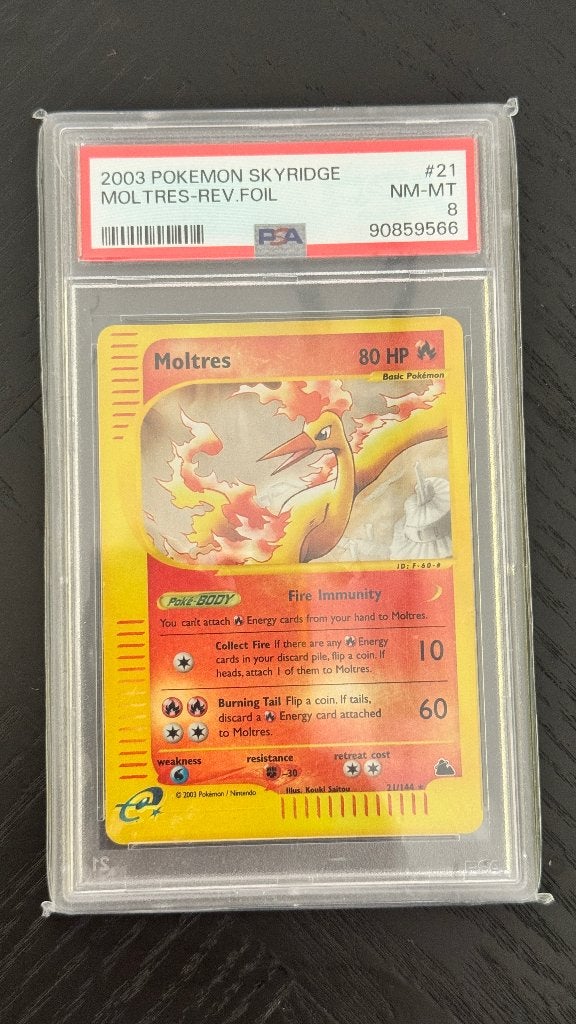Moltres Skyridge Rev PSA 8, Enlèvement ou Envoi