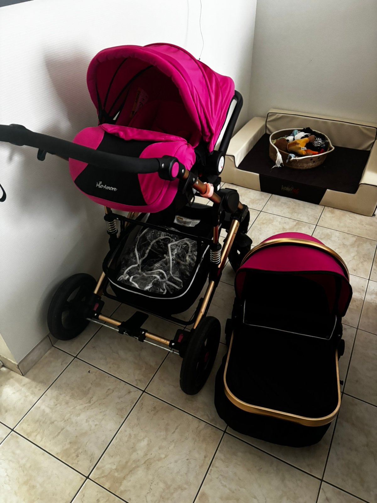 Prachtige mi amore 3 in 1 combi wandelwagen, Kinderen en Baby's, Kinderwagens en Combinaties, Zo goed als nieuw, Ophalen