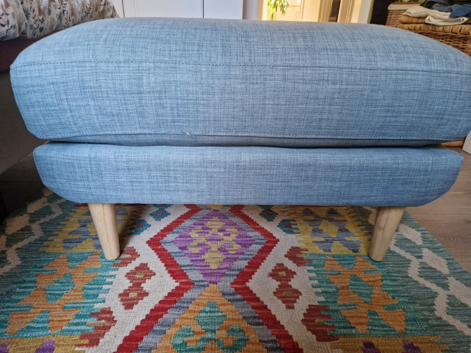 Pouf, couleur eucalyptus, comme neuf, Enlèvement, Comme neuf