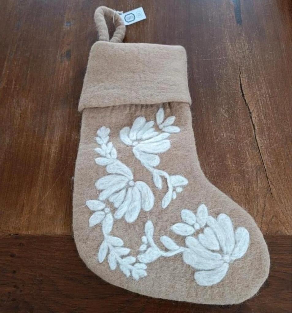 Beige kerstsok, Ophalen of Verzenden