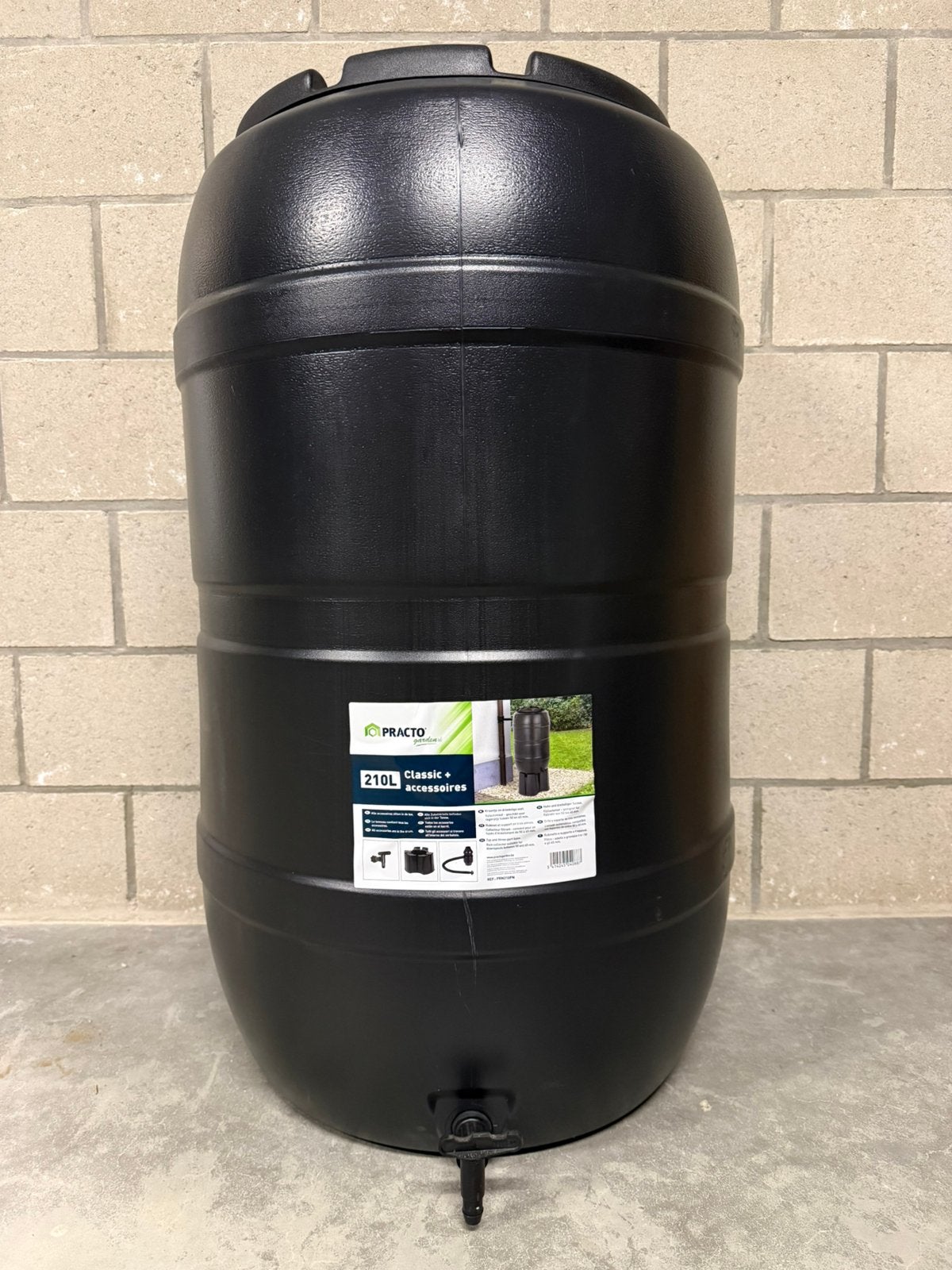 NIEUW - Practo regenton 210l, Tuin en Terras, Ophalen, Kunststof, Met kraantje, 150 liter of meer