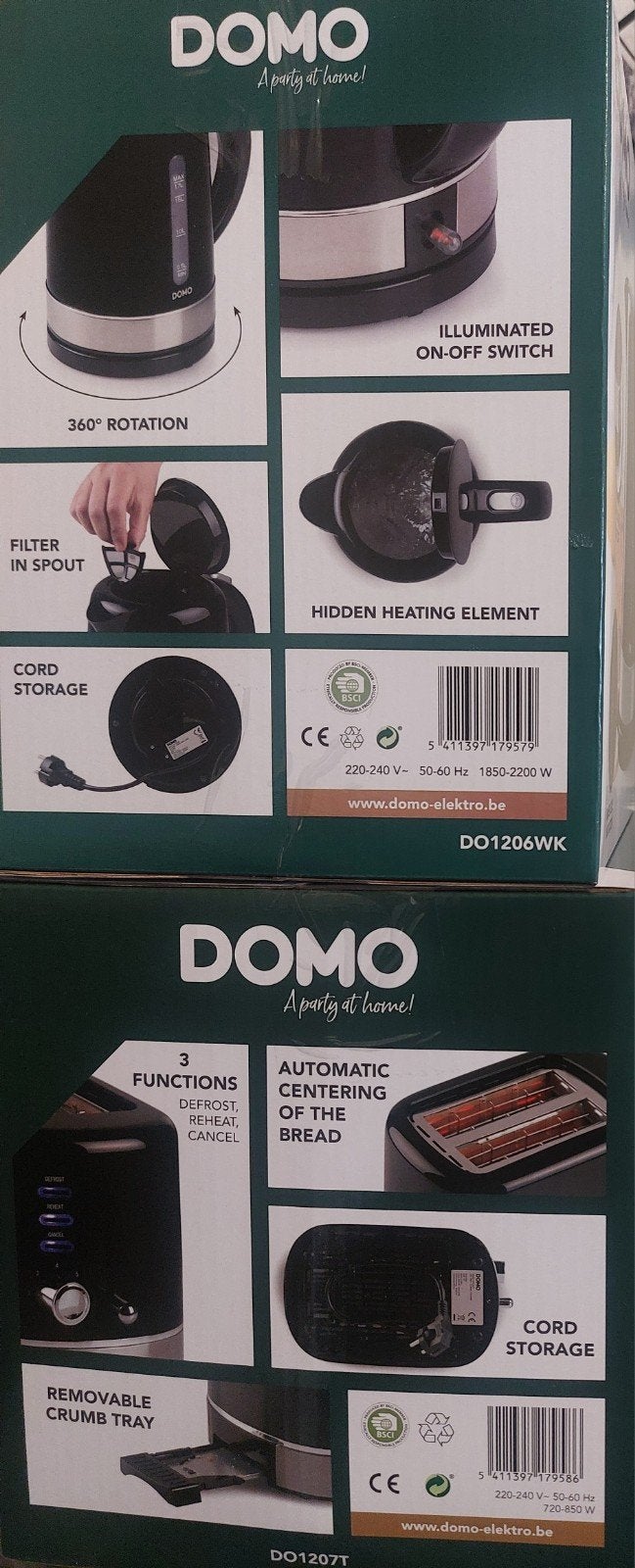 Broodrooster en waterkoker DOMO, Electroménager, Enlèvement, Neuf