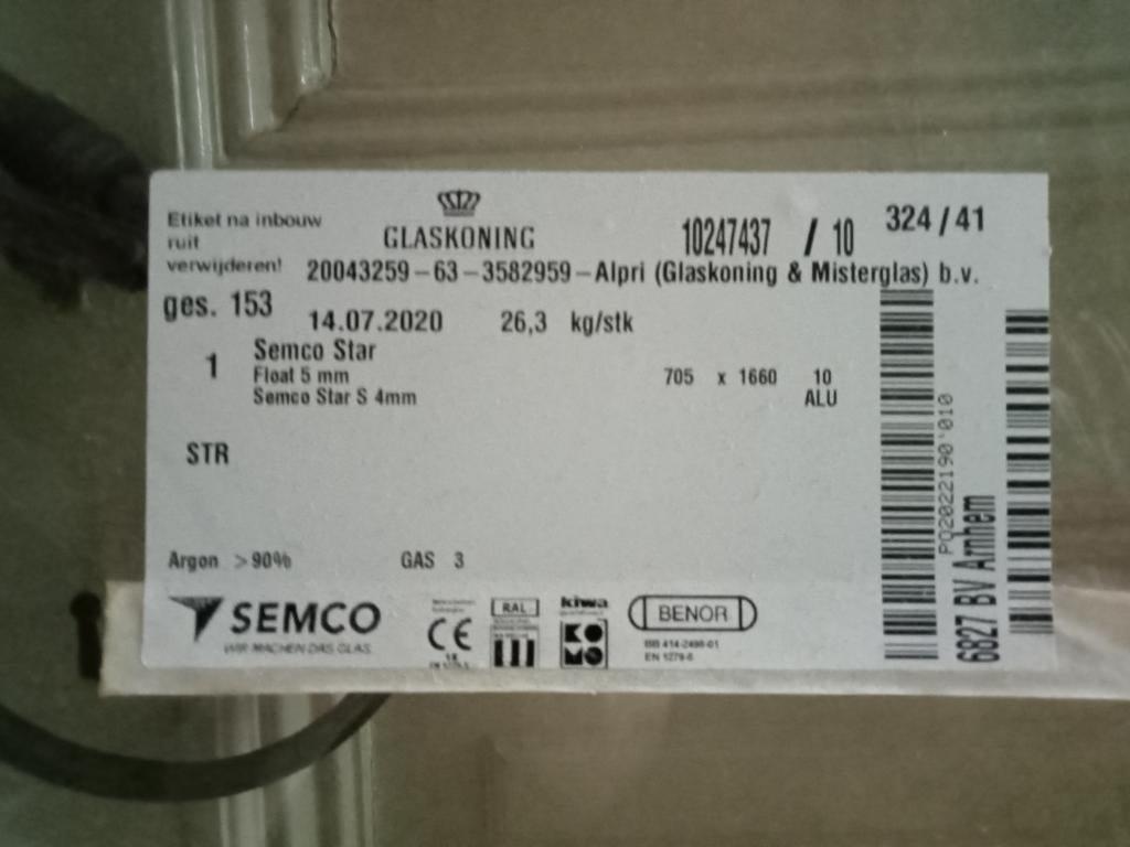 2 x nieuwe ramen, dubbelglas., Doe-het-zelf en Bouw, Ophalen, Nieuw, Gevelraam of Ruit, Dubbelglas