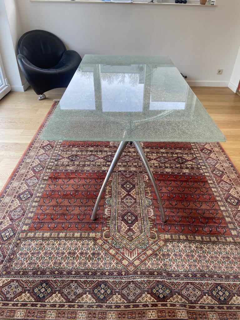 Table de salle à manger en verre, Quatre personnes, 150 à 200 cm, Verre, Enlèvement