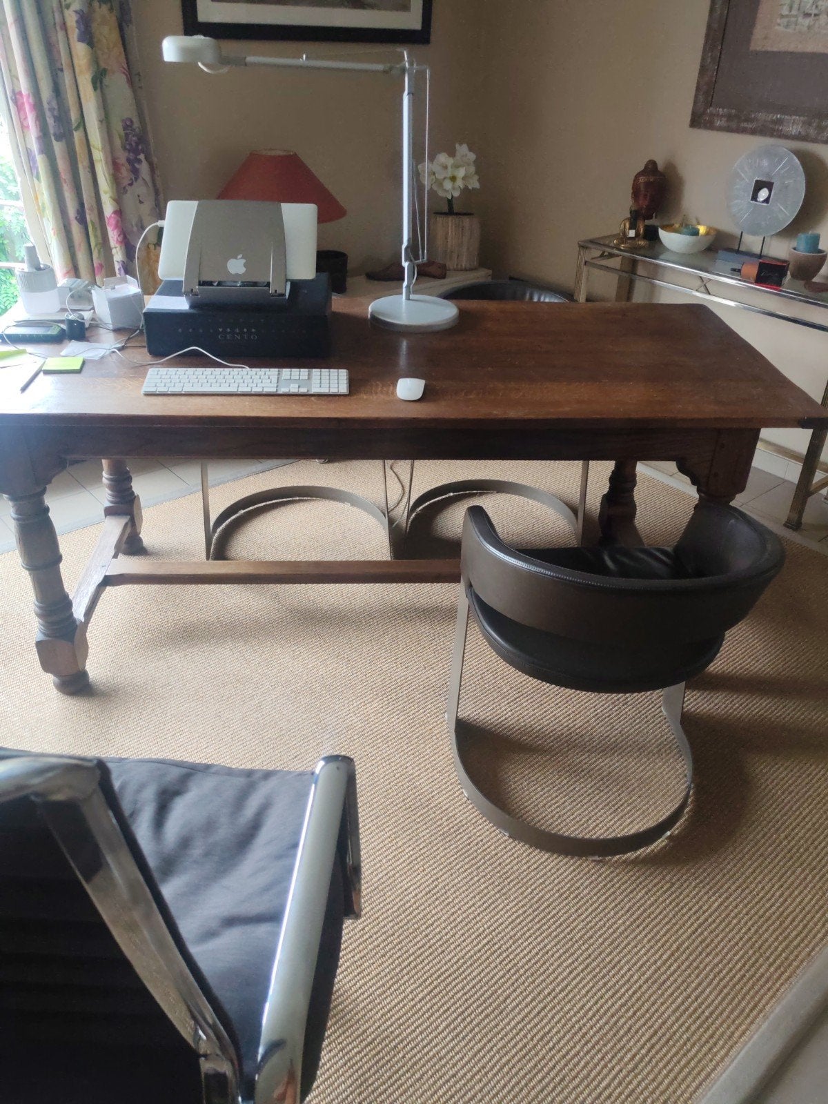 Massief Franse eikenhouten eettafel, Ophalen, Franse, Eikenhout, 50 tot 100 cm