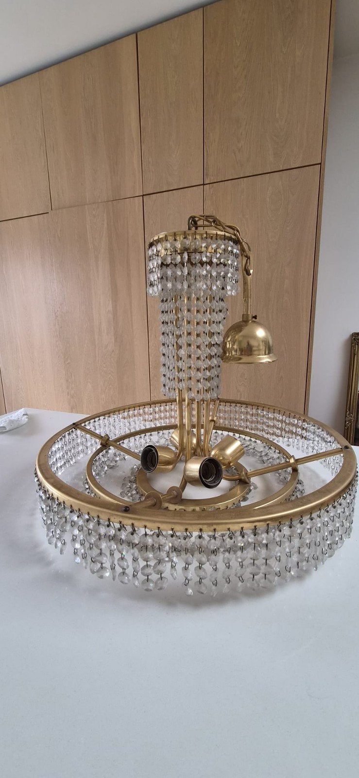 Vintage kroonluchter, Maison & Meubles, Lampes | Suspensions, Enlèvement