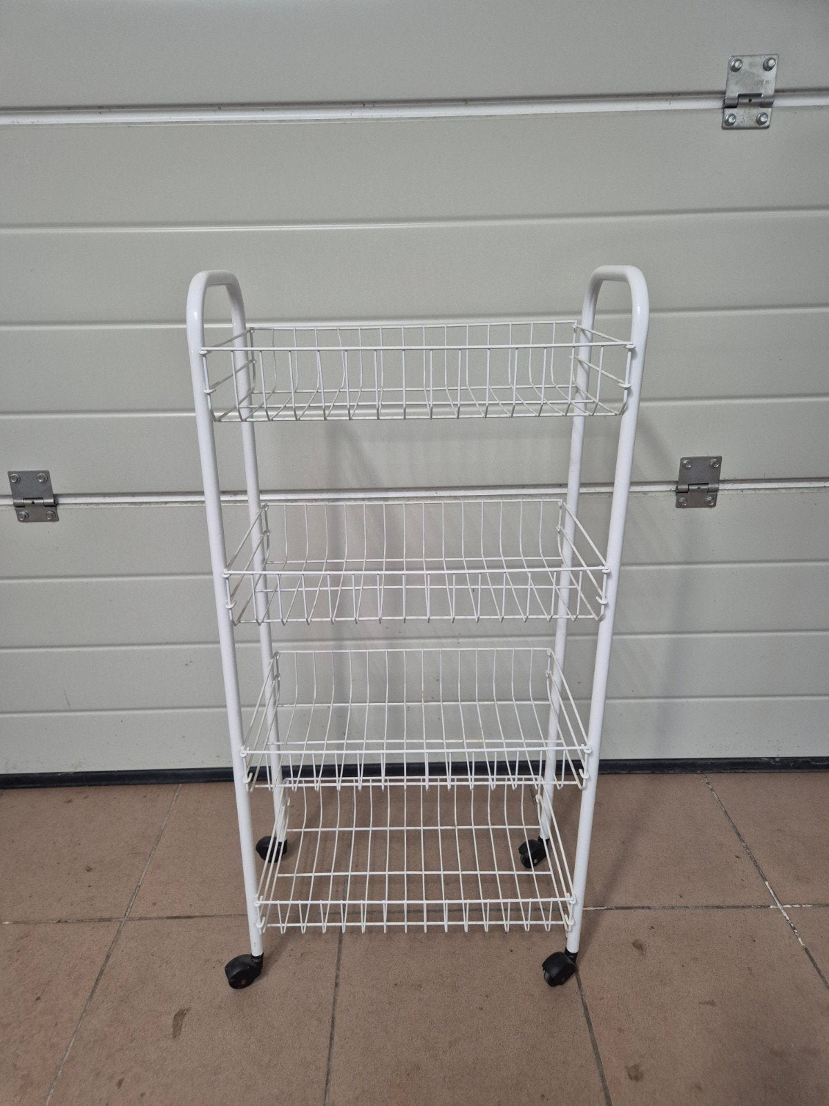 Desserte de rangement 4 paniers sur roulettes – Blanche, Enlèvement