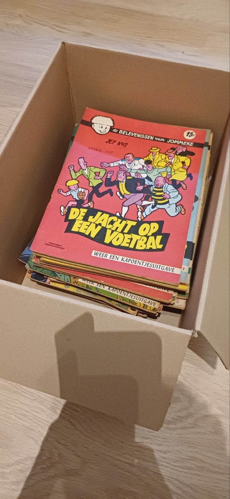 Doos met 39 Jommeke strips waaronder eerste druk, Boeken, Stripverhalen, Ophalen