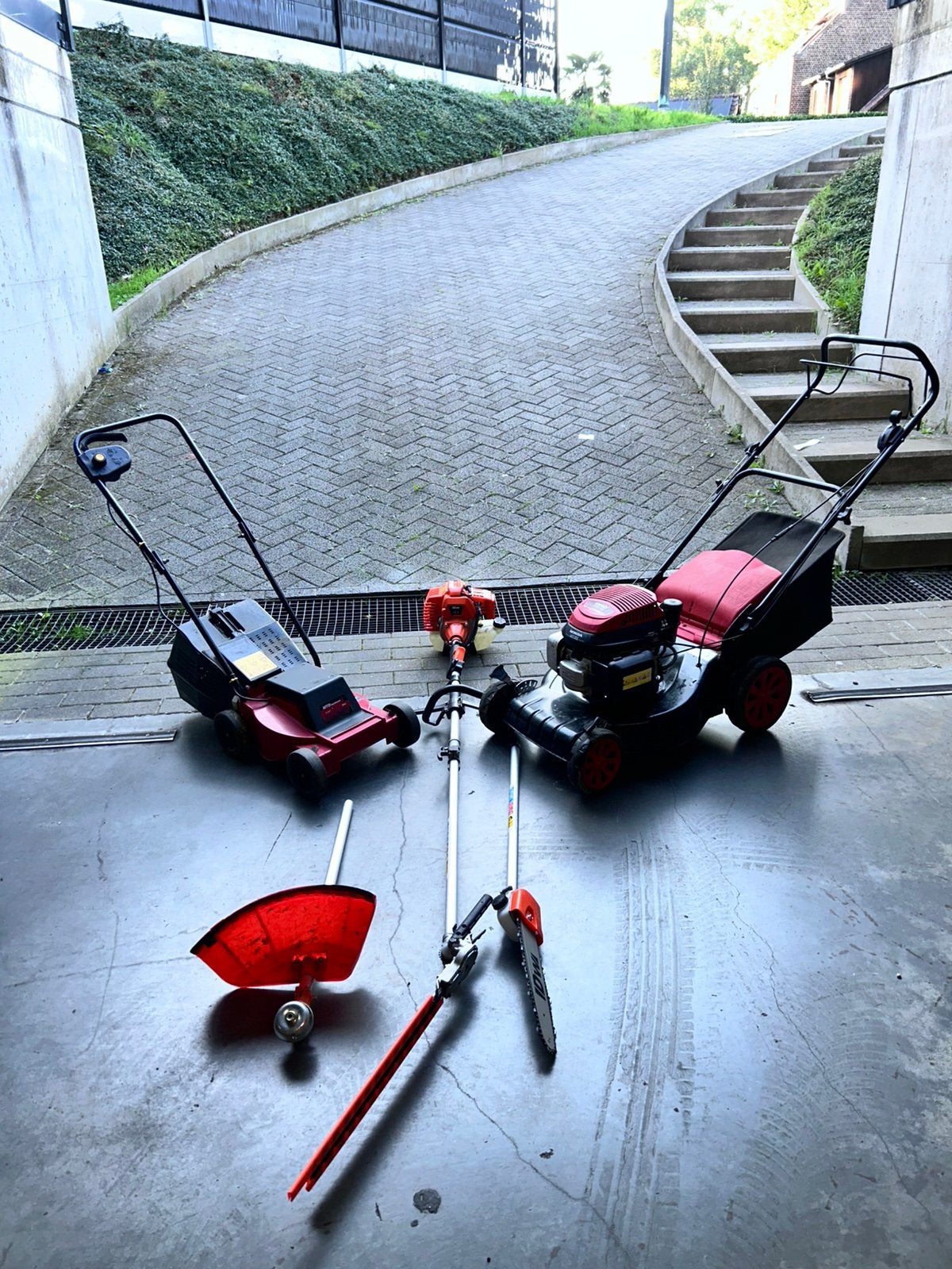 Ensemble Honda Mtd Dw ( materiel de jardin) voir description, Jardin & Terrasse, Tondeuse rotative, Enlèvement, Comme neuf, Fonction de mulching