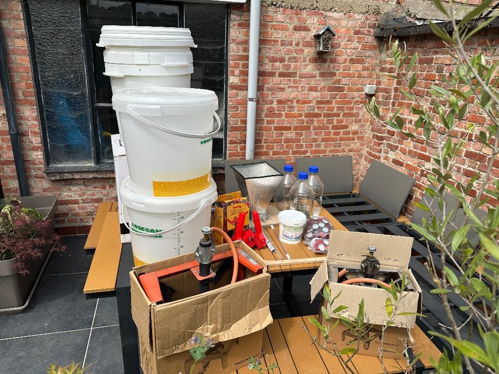 Complete ambachtelijke bier brouwset (25L), Overige typen, Ophalen, Gebruikt