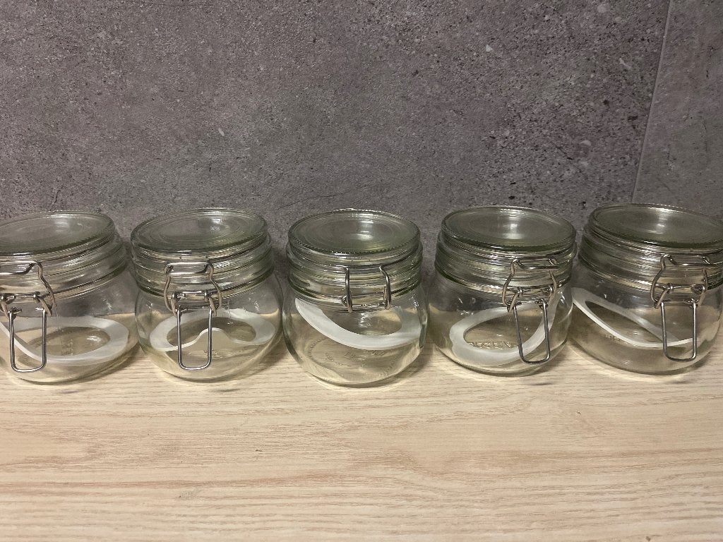 Lot 5 voorraadpotten Ikea 0,5L, Verre, Comme neuf, Enlèvement, Pot de stockage