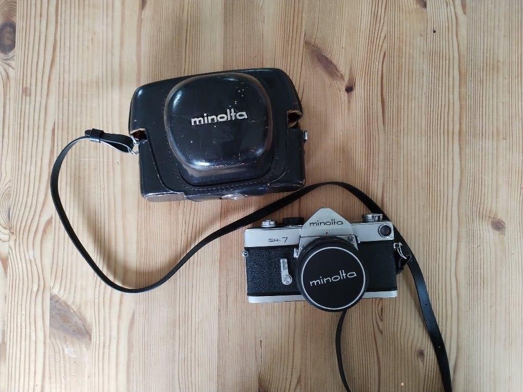 Minolta SR-7 analoge spiegelreflexcamera + 55mm f1.8 lens, Audio, Tv en Foto, Ophalen of Verzenden, Gebruikt, Spiegelreflex, Minolta