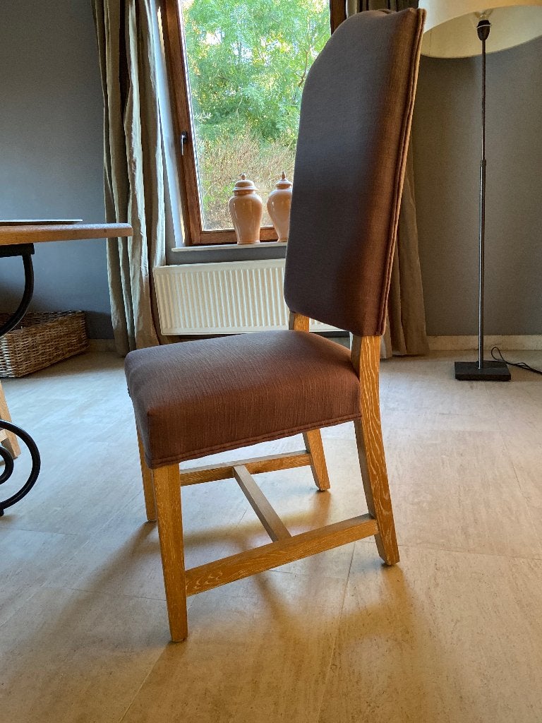 8 eetkamerstoelen taupe, Ophalen, Overige kleuren, Stof, Vijf, Zes of meer stoelen