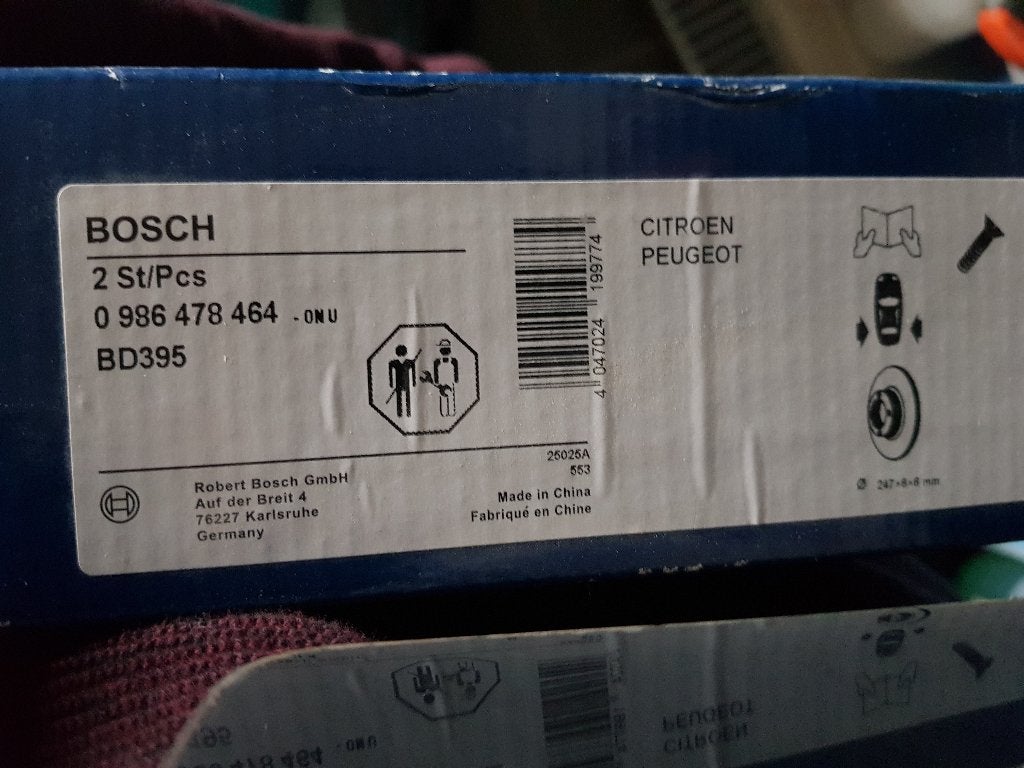 Disques de freins arrière Bosch neufs Peugeot/Citroën, Enlèvement ou Envoi, Neuf, Citroën