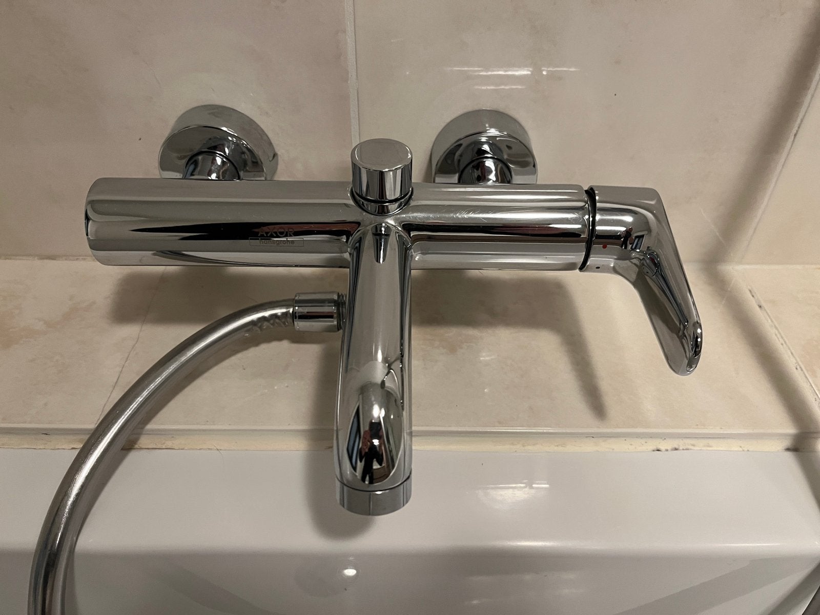 Mitigeur de bain Hansgrohe AXOR Starck original douchette, Enlèvement ou Envoi, Comme neuf, Chrome, Baignoire