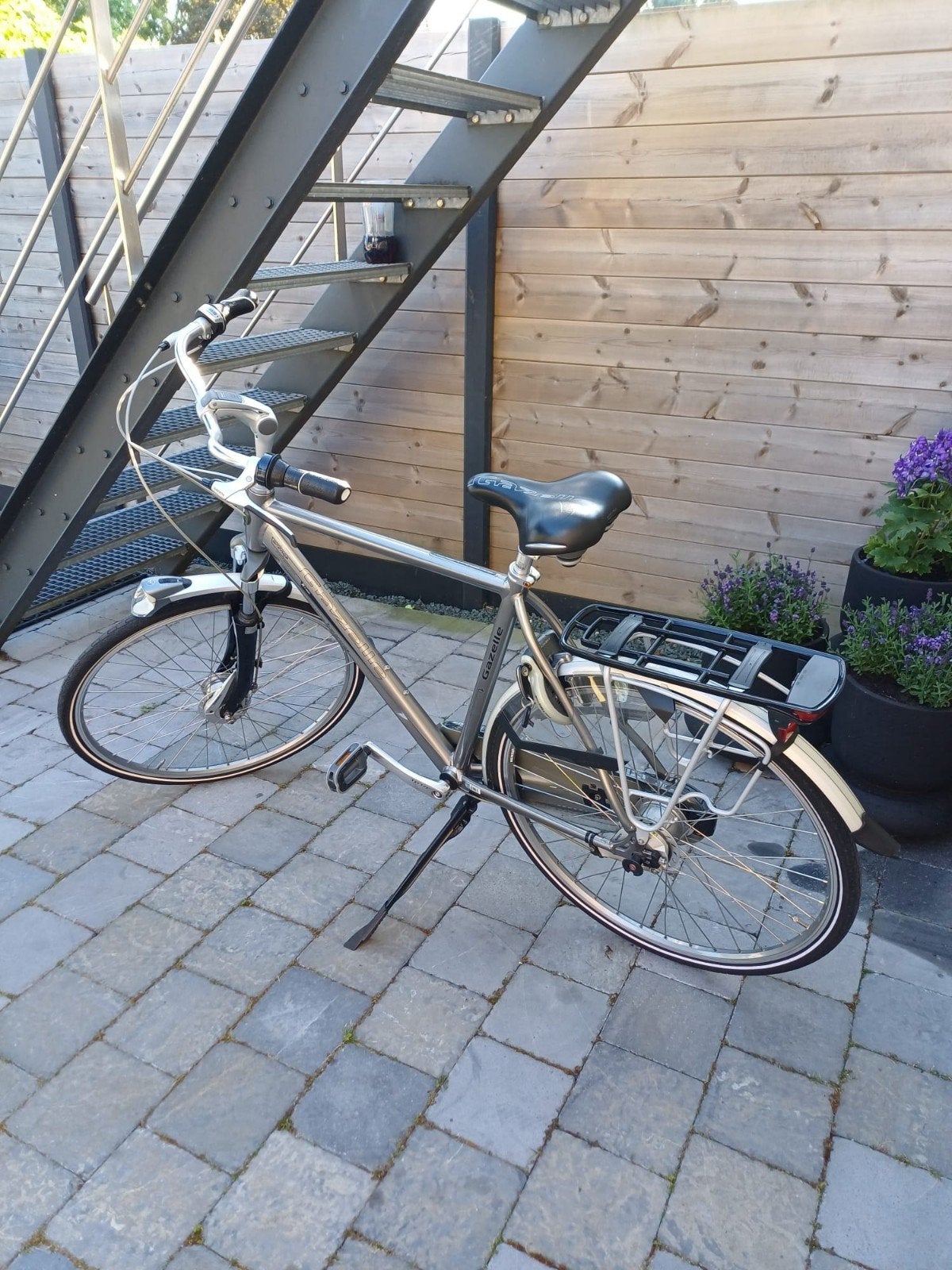 herenfiets gazelle metallic grijs zwart. maat 57 ., Fietsen en Brommers, Ophalen, Gazelle, Versnellingen