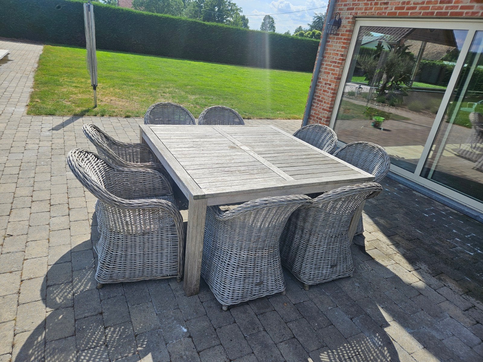 Tuintafel met 8 stoelen, Ophalen