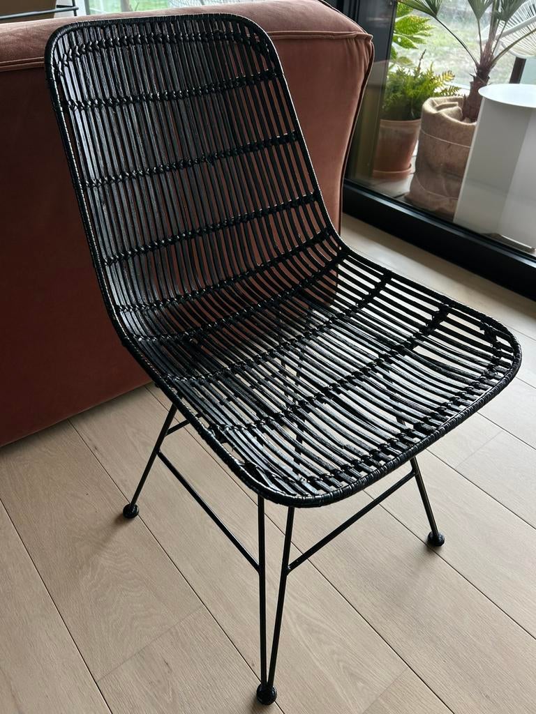 HK Living rotan stoel zwart, Ophalen, Gebruikt, Zwart, Bohemian