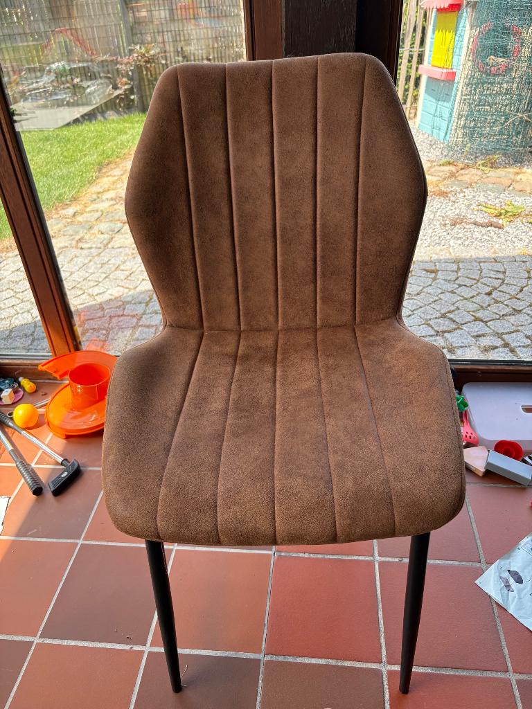 4 stoelen, Huis en Inrichting, Ophalen, Kunststof, Bruin, Nieuw