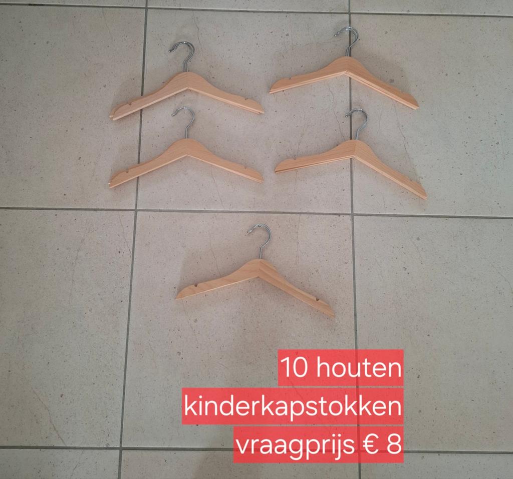 10 houten kinderkapstokken, Ophalen of Verzenden, Zo goed als nieuw, Hout, Kinderen