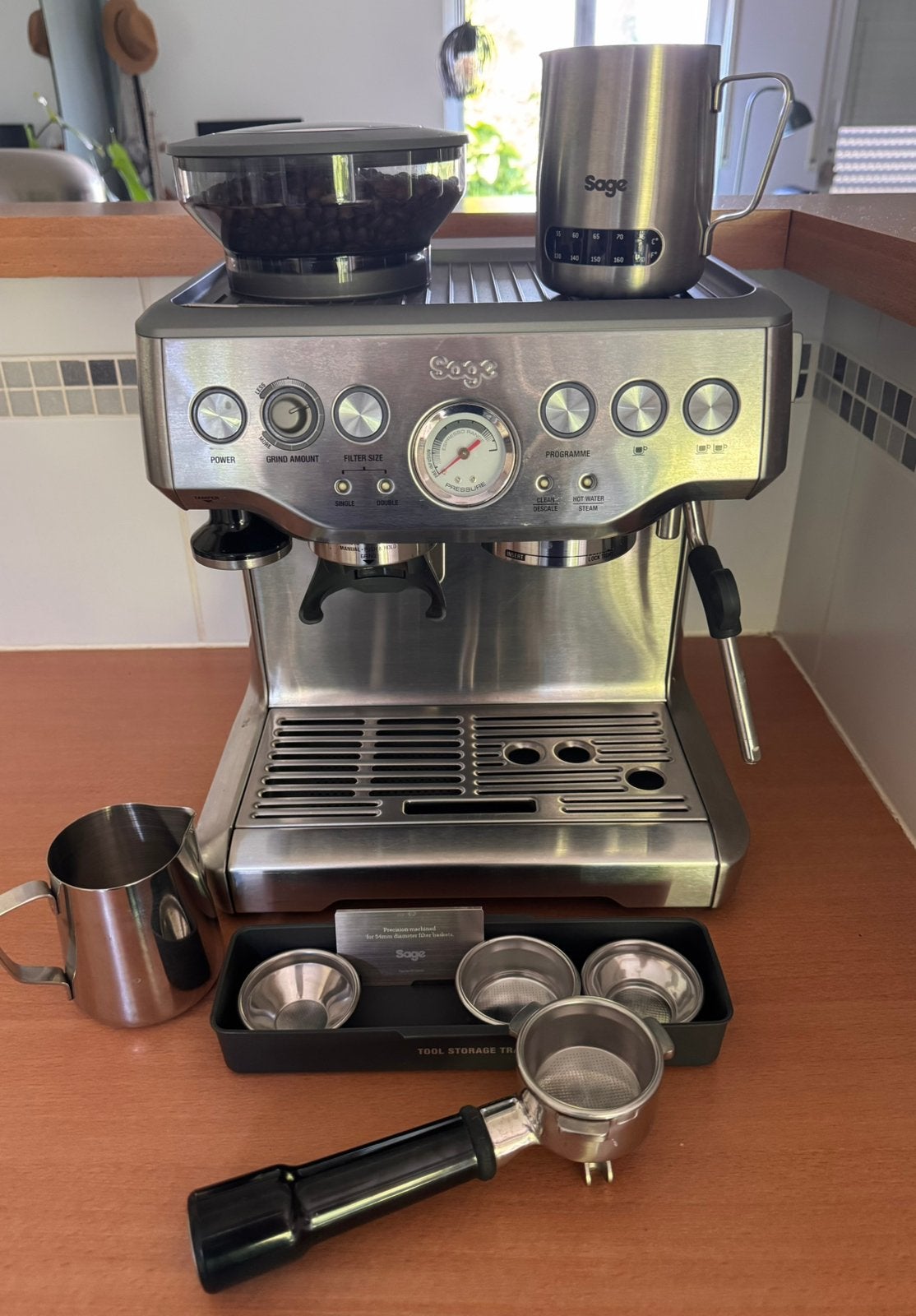 Sage the Barista Express espresso koffie, Enlèvement, Utilisé, Machine à espresso
