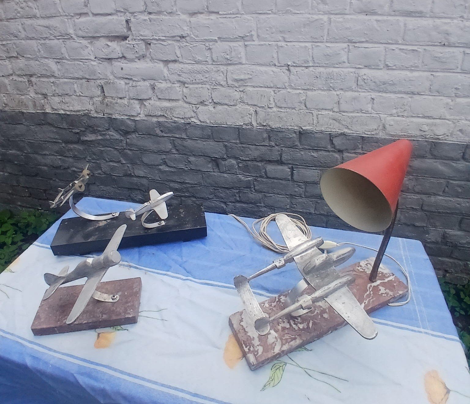 Vliegtuigreclame + vliegtuiglamp - deco luchtvaart, Ophalen