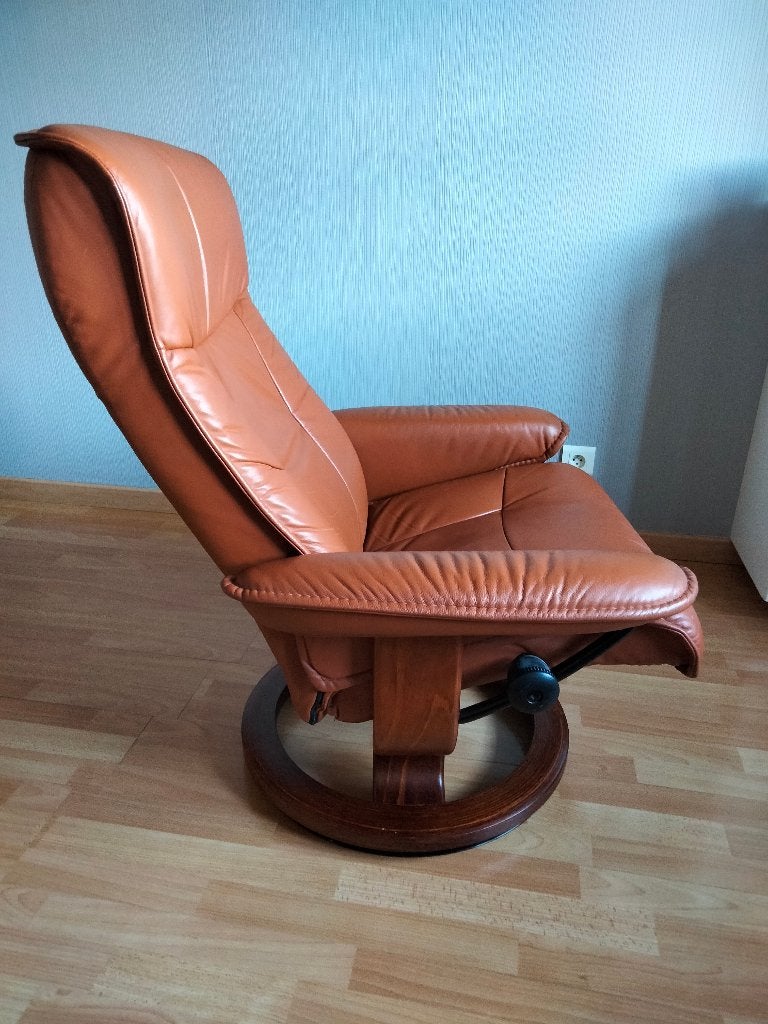 fauteuil cuir éverstyl  marron, Ophalen, Gebruikt, Leer