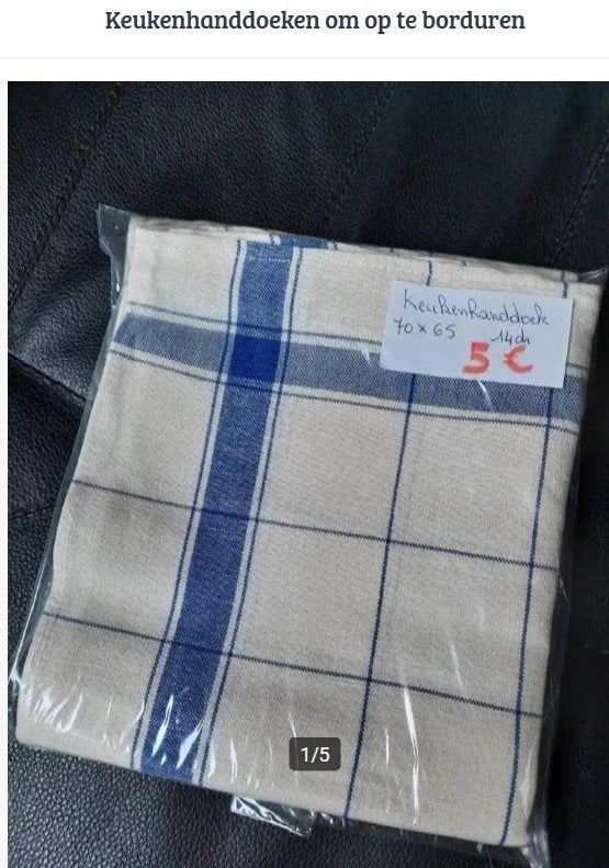 Torchons de cuisine brodés, Enlèvement ou Envoi, Neuf, Broderies à la main, Pièce ou Accessoires