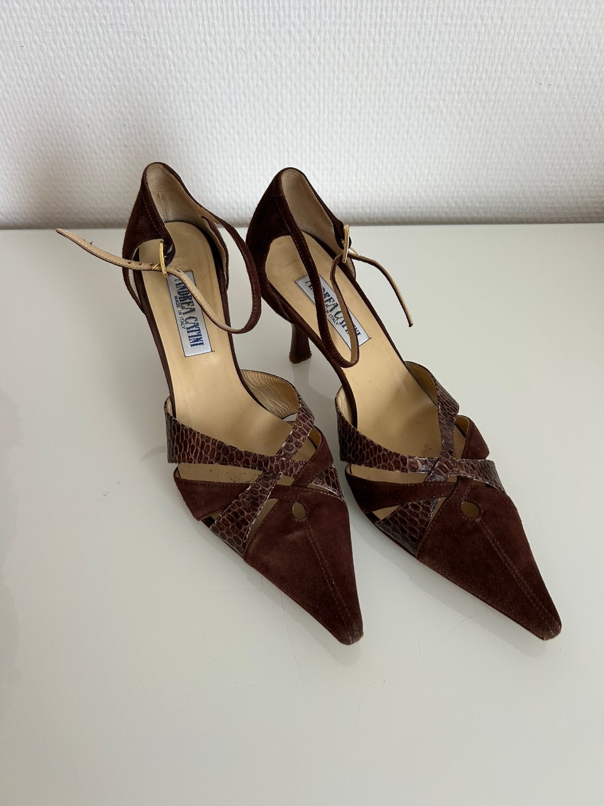 Andrea Catini dameshakken maat 37.5 – elegant bruin leer, Vêtements | Femmes, Escarpins, Comme neuf, Brun, Enlèvement